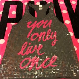 VS Pink YOLO bling tank sz medium new